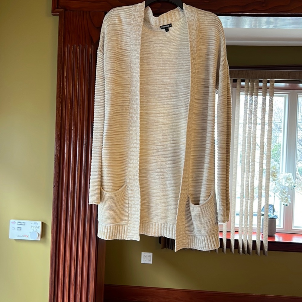 Beige express cardigan size small